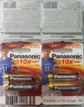 Pilha Panasonic Pequena AA Alcalina Cartelão 